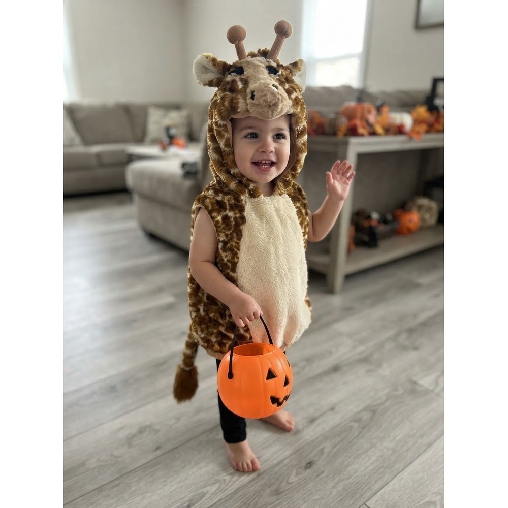Celebration Halloween Giraffe Plush Costume Vest Toddler 24 Months Brown Cream
